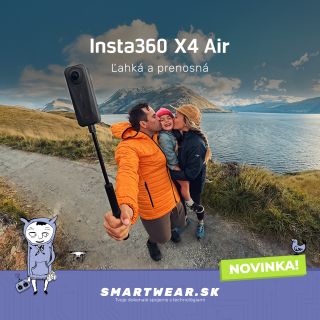 Predstavujeme najľahšiu 8K 360° kamera na trhu - Insta360 X4 Air! 🪶⚡ Váži len 165 g, teda výrazne menej než X4 (203 g)...